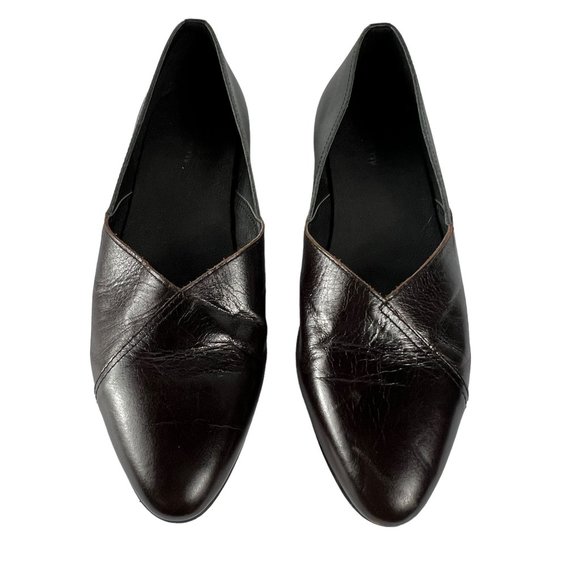 ALL BLACK Footwear Two Tone Leather Loafer Slip On Flats Black/Brown 38.5 US 8 - Picture 1 of 11